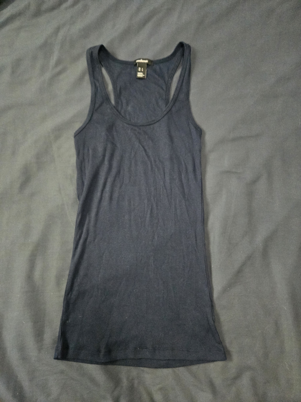 Ambiance Navy Ribbed Racerback Tank Top - Women's